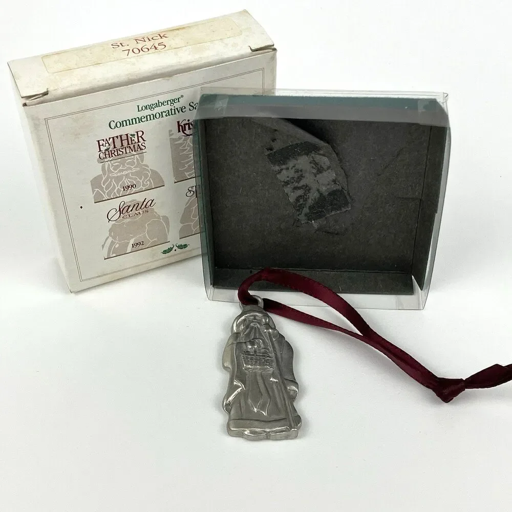 Longaberger Commemorative Santa St. Nick Tie On Ornament 1993 | 2.5